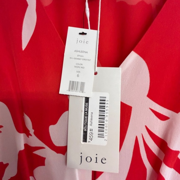 Women’s Joie Red & White Dress Size 6 - Picture 3 of 5